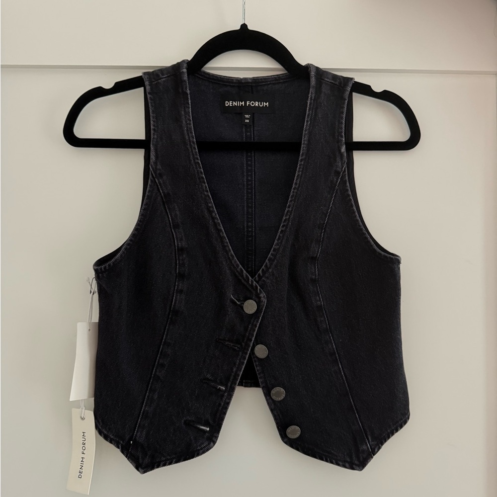 Black denim corset top